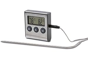 Xavax Termómetro Digital para Carne, plástico, Negro, Acero Inoxidable