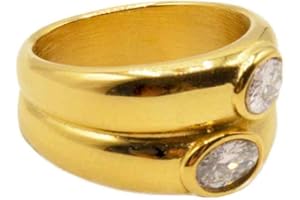 GOLDENCAT Anillo Infinity White Talla 7, Anillo con Circonitas Blancas, Diámetro interno del aro 17,3 mm, Zircon, Acero Inoxidable, Baño Oro 18k