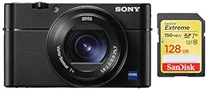 Sony Compact DSC-RX100M5A Advanced Digital 4K Camera (Black) + SanDisk 128GB Extreme SDXC UHS-I Card - C10, U3, V30, 4K UHD, SD Card