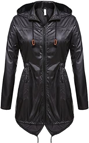 WTUS Ladies Women Rain Mac Raincoat Showerproof Fishtail Festival Parka Jacket Hooded Lightweight Shower Proof Rain Coat Rainmac