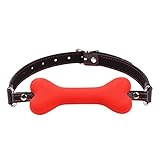 The Bondage Locker Silicone Bone Gag Fetish and Fantasy Mouth Gag, Red