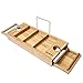 Produktbild LQQGXLPortabler Klapptisch Wanne aus massivem Holz, Badregal, multifunktionale Badewannenhalterung