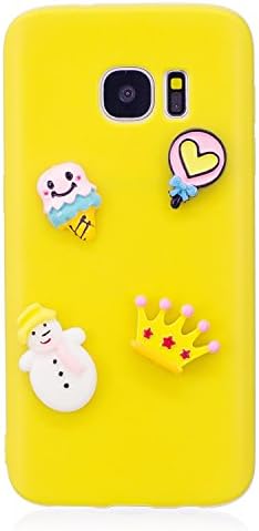 Galaxy S8 Case [with Free Screen Protector],Kwapo® 3D Colorful Cartoon Painted Design Ultra-Slim Transparent Soft Flexible TPU Silicone Back Rubber Bumper Clear Protective Cover Case for Samsung Galaxy S8 - Mango