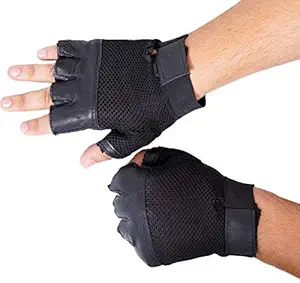 SK Shockproof Anti-Slip Outdoor Professional Road Bike Bicycle Half Finger Cycling Gloves for Men Sport Gloves(Black)