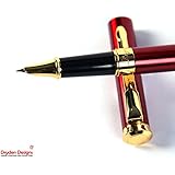 Dryden Fine Nib Fountain Pen with Gift Pouch [RED] | Precise Limited Edition Collection | Executive Fountain Pens Set | Calligraphy | Business Gift Pen | Ink Refill Converter