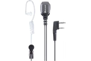 Midland - Microfono con Auricolare MA31-LK PRO Pneumatico 2 Pin Kenwood, Sicurezza e Outdoor - Cavo Silicone Trasparente - Compatibile con Walkie Talkie G10/G11 Pro, G13, CT990 EB, CT590 S e Altri