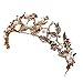 Price comparison product image TOOGOO Vintage headband baroque crown Gold Color Imitation pearl crown headband wedding hair jewelry
