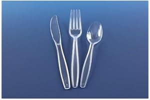 Angelkiss Lot de couverts en plastique transparent résistants et réutilisables, Plastique, claire, 150 Piece Set