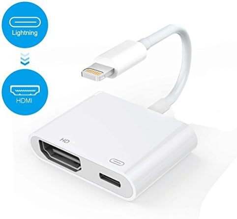Lightning to HDMI Adapter Cable, Lighting Digital AV to HDMI 1080P Converter Adaptor for iPhone X/8/7/6/5 Series,iPad Air/Mini/Pro(Support IOS 10.3 up to IOS 11x