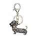 Produktbild Kristallrhinestone-Schlüsselring, Chickwin Art und Weise nette Hund eschlüsselring-Handtaschen Keychain Geschenk-Schlüsselketten (Schwarz)
