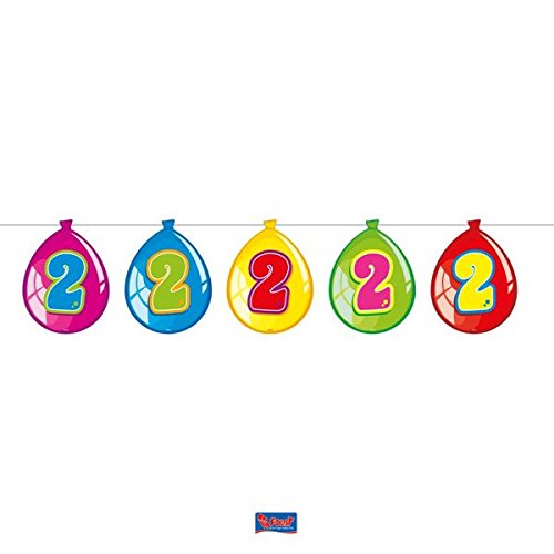 63-teiliges Deko-Set für den * 2. GEBURTSTAG * // mit Tischdecke, Wimpelkette, Kerzen und Deko // Dekoration Kinder Kindergeburtstag zweiter - 3