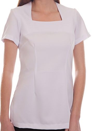 Charlotte salon spa beauty therapy tunic shirt top White size 14