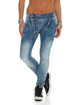 MOZZAAR progettista donne Fidanzato jeans larghi a vita bassa jeans skinny Jeggings Chino Zipper tratto magro...