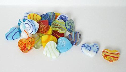 Preisvergleich Produktbild Glasherzen bunt, 25 mm, 24 tlg.