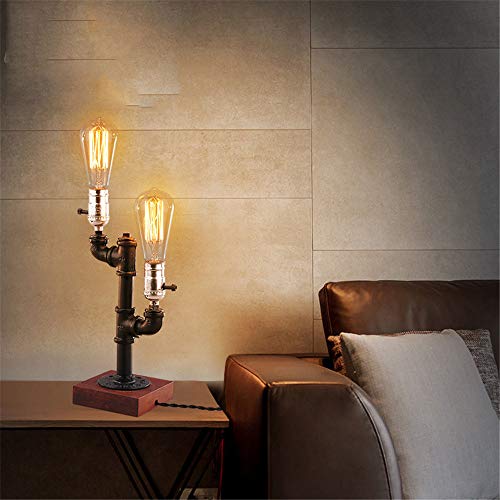 Preisvergleich Produktbild LLovg Retro- Metalllampen, Industrieller Schlauchlampengestell-Dachbodentischl... Ohne Birne