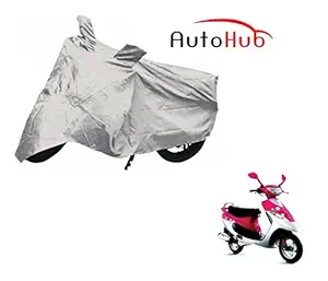 Auto Hub Waterproof Bike Cover for TVS Scooty Pep Plus-(Color:-Silver)