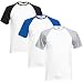 Produktbild Fruit Of The Loom Herren Valueweight Multi-Pack Of 3 Baseball-T-Shirt X-Large Weiß / Schwarz, Weiß / Königsblau , Weiß / Heather Grey