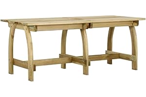 vidaXL Mesa de Jardín Comedor Cocina Patio Terraza Balcón Camping Mobiliario Muebles Soporte Exterior 220x74x75 cm Madera de Pino Impregnada
