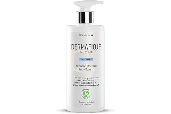 Dermafique Intensive Restore Body Lotion Serum with 10X Vitamin E benefit 300ml, Body Lotion for Dry Skin, Suitable for Winters & 100 hour Deep moisturisation, Moisturizer for Body Dermatologist Tested