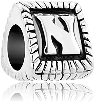 Uniqueen Alphabet Beads A-Z Letter Initial Spacer Charm Beads fits chamilia & Troll Bracelet