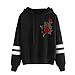 Produktbild Kapuzenpulli Kapuzenpullover Damen Sweatshirt Winter Langarm Pullover Print Hoodie Stickerei Kapuzen Sweatshirt LMMVP (Schwarz, XL)