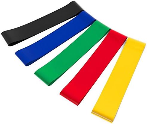 Steabers Resistance Loop Bands Set of 5 - Best Home Gym Fitness Exercise Bands for Legs, Glutes, Crossfit Workout, Physical Therapy Pilates Yoga &amp; Rehab - Improve Mobility &amp; Strength Training