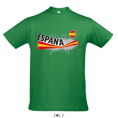 Fanshirt Herren ESPANA, Spanien Ländershirt EM / WM Trikot S-XXL , Kelly green , XXL