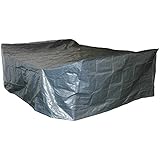 habeig Schutzh&uuml;lle f&uuml;r Gartenm&ouml;bel, Premiumqualit&auml;t aus 140g / m&sup2; PP Woven Gewebe wasserdicht f&uuml;r gro&szlig;e Sitzgruppe, grau, 300 x 200 x 80 cm,  62930