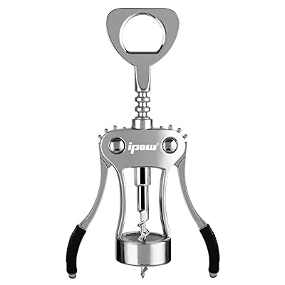 Ipow Ouvre-Bouteilles / Tire-Bouchon / Décapsuleur à Ailettes Déboucher Bouteille de Bière / Vin Rouge avec deux leviers Anti-dérapantes