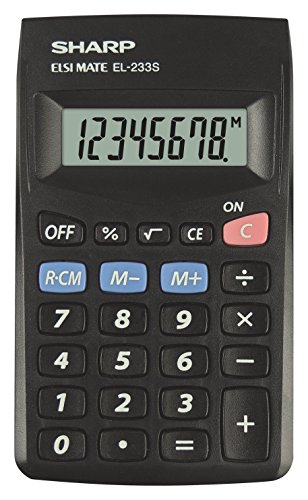 SHARPEl233SBBK Pocket Calculator - Black