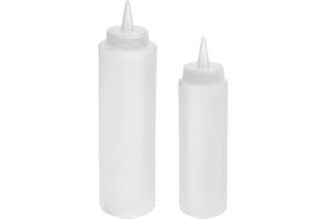 MIJOMA Lot de 2 bouteilles compressibles avec bouchon à visser - Pour ketchup, moutarde, mayo, sauce, huile d'olive - Sans BPA - 275 ml - 450 ml
