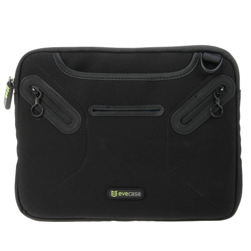 Evecase Neoprene Schutzhülle mit Griff und Tragegurt – für 9,7 Zoll Tablets / Samsung Galaxy Tab S2, Tab A – Schwarz - 3
