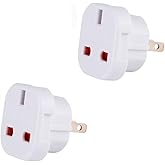 Double Dragon UK to US & Australia Travel Adapter | 3-Pin to 2-Pin Plug Converter with Swivel Pins | Works in USA, Canada, Ja