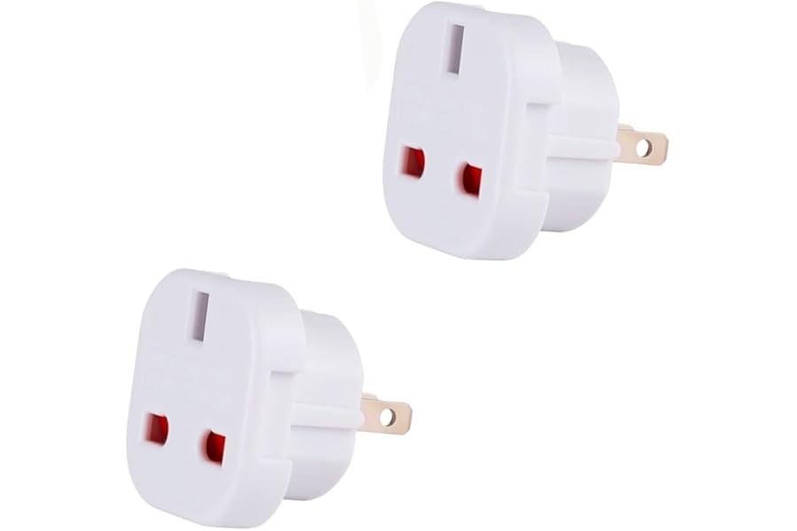 Double Dragon UK to US & Australia Travel Adapter | 3-Pin to 2-Pin Plug Converter with Swivel Pins | Works in USA, Canada, Japan, Thailand, Australia, New Zealand, China & More | 100V-240V | 2-Pack