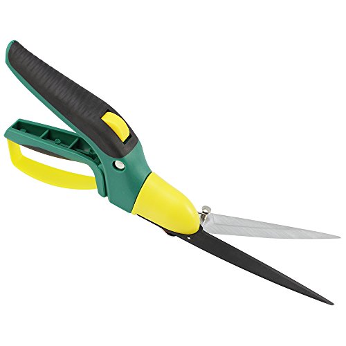 COM-FOUR® Rasenschere Handgrasschere Grasschere mit 360° drehbaren Klingenkopf