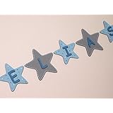 Holzbuchstaben Sternmotive. Tolle Kinderzimmerdekoration. Handbemaltes Unikat. Als Wunschname individualisierbar / Preis bezieht sich auf einen Buchstaben