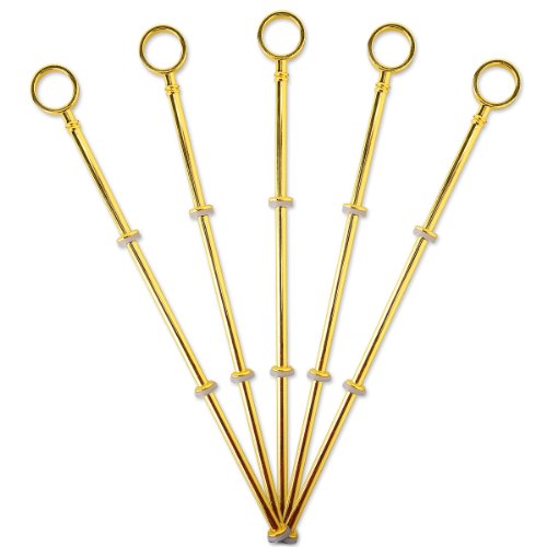 5 Set golden Metallstange Mittellochausstech 2 bis 3 Etage für Hochzeitstorte Etagere Tortenständer Tortenhalter Torten