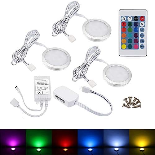 Wuchance 3PCS RV RGB LED Ceiling light Car Dome Interior Light Under Cabinet Lamps Boat Van 12V
