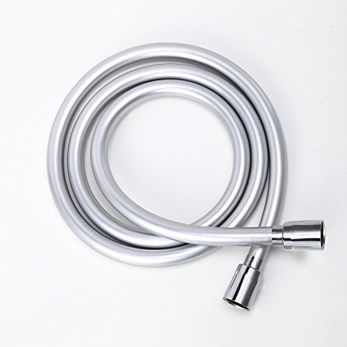 DSIKER® PVC Brauseschlauch Hochwertiger Flexible Duschschlauch ,Hochglanzverchromt Edelstahl |1/2 Zoll ,1,75 m – Mantel inkl 2 Dichtungsringe,Metalloptik,Knickschutz, silber - 7