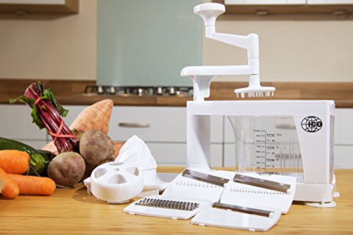 ICO ICO017 8–1 Profi Spiralschneider mit Mandoline, Käsereibe, und Saftpresse, Kunststoff, weiß, 24.8 x 21.6 x 14.6 cm - 6