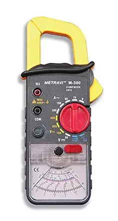 Metravi M-300 Analogue Clamp Meter upto 300A AC, 34mm Jaw & Temperature Probe