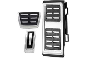 AOHUADA Fußpedal Pedalkappen Auto Pedale Abdeckung Schaltung Fußstütze Pedalset Edelstahl Gummi Pedal Aluminium Schaltgetriebe Anti Rutsch Metall Fußbremse Auto Peda Gehäuse Set FÜR VW Audi Seat Skoda Golf 7