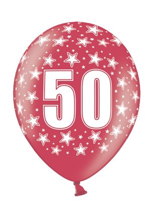 6 Luftballon 30 cm zum 50. Geburtstag – Zufällig gemischt aus 9 Farben – Kleenes Traumhandel® - 7
