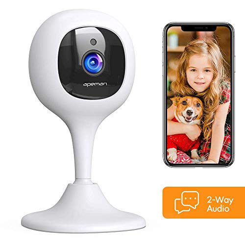 Apeman FHD 1080P Baby Monitor Telecamera wifi Interno,Videocamera di Sorveglianza Telecamera IP con Rilevazione del suono e del Movimento,Compatibile con Alexa, Visione Notturna, Audio Bidirezionale