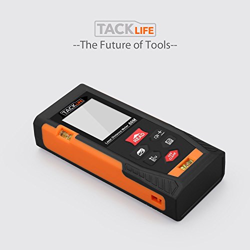 Tacklife HD 60 Klassischer Laser-Entfernungsmesser Distanzmessgerät(Messbreich 0,05~60m/±2mm mit 2 Level Blasen Messeinheit m / in / ft mit Hintergrundbeleuchtung ) Ein Ideales Geschenk für Vatertag - 8