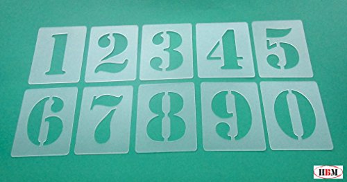 Zahlen-Schablonen-Set 000505, Zahlen 0-9 / 5cm hoch, 10 einzelne Schablonen