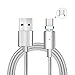 Produktbild USB Type C Kabel Magnet, Hizek 1m Magnetisches Ladekabel Nylon Geflochtenes fürGoogle Pixel/Pixel XL, Nexus 6P/5X, Moto Z/Z Play, OnePlus 3T/3/2, LG G5, HTC 10, Huawei P9/P9 Plus/Mate 9 usw ( 2x Type C Magnet Adapter)