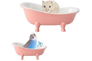 HanryDong Hamster Sand Bathtub Bathroom, Bird Bath Room, Small Animal Ice Bed, Accessories Cage Toys, Ceramic Relax Habitat House, Sleep Pad Nest, Food Bowl for Guinea Pigs/Squirrel/Chinchilla