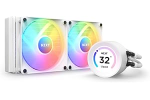 NZXT Kraken Elite 240 RGB - AIO Refrigeracion liquida PC para procesador de 240 mm Disipador de calor CPU caja PC - Pantalla LCD 2,36” Personalizable - 2 Ventiladores RGB - Color Blanco - RL-KR24E-W1