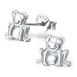 Laimons Kids Pendientes para niña Rana Brillante Plata de ley 925